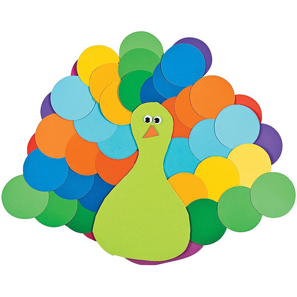 Fun Express Paint Chip Paper Circles - 1200 Pieces - Educational and Learning Activities for Kids