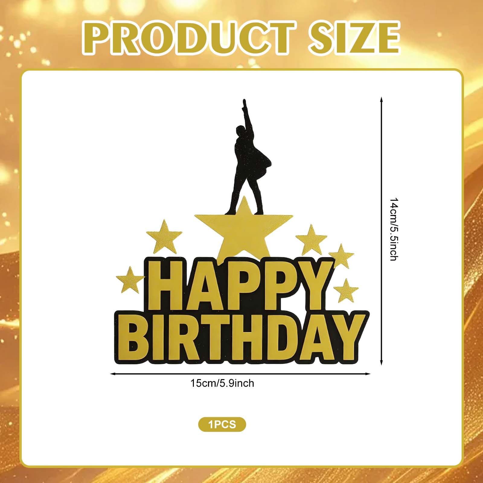 Vozekrod Broadway Musical Cake Topper - Theater Star Birthday Decoration, Musical Party Supplies for Kids & Adults