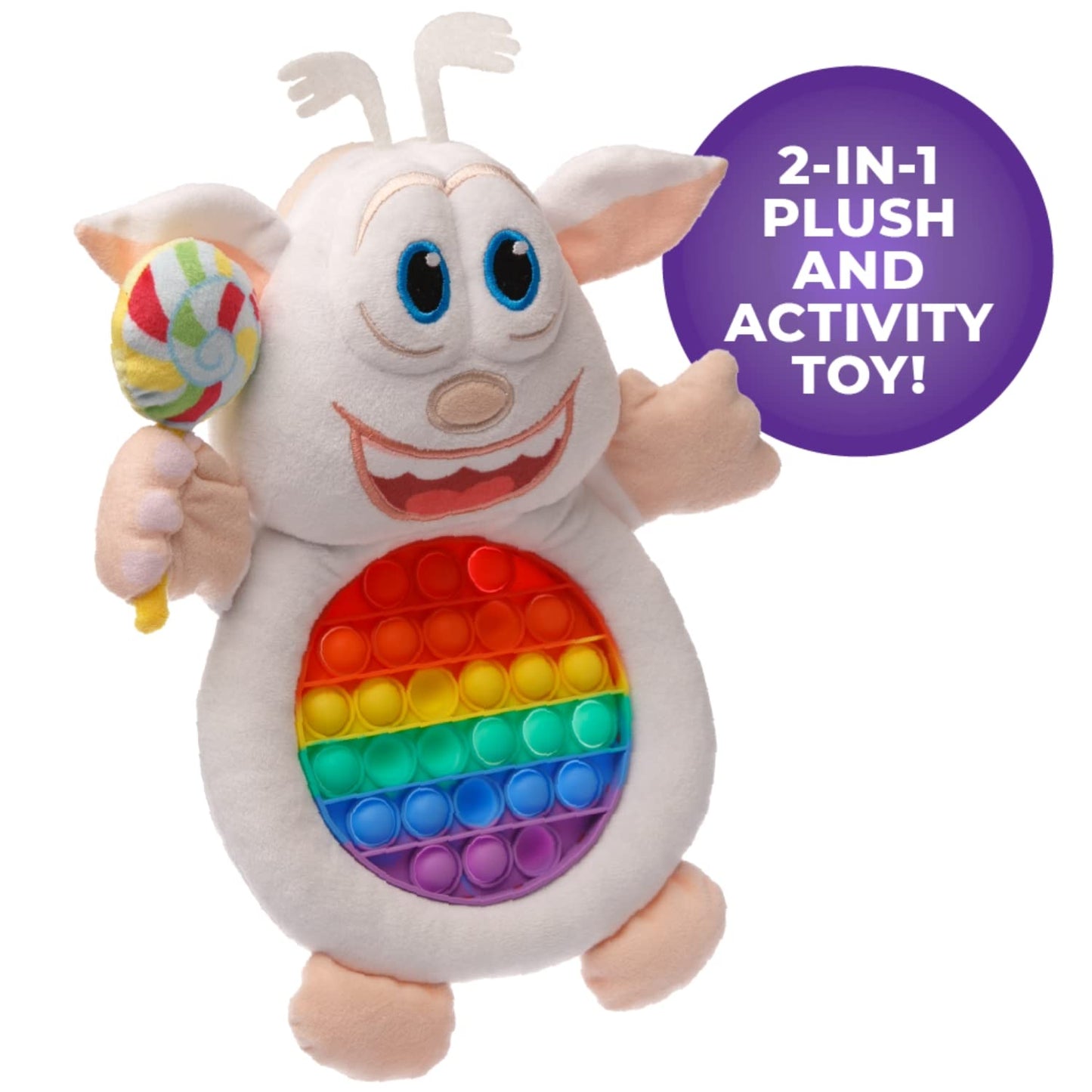 Booba Pop Sensory Plush Doll - Two in One - Fidget and Plush Toy Show Booba Cute, Soft, Stuffed Plush Plush Doll for Kids - Officially Licensed