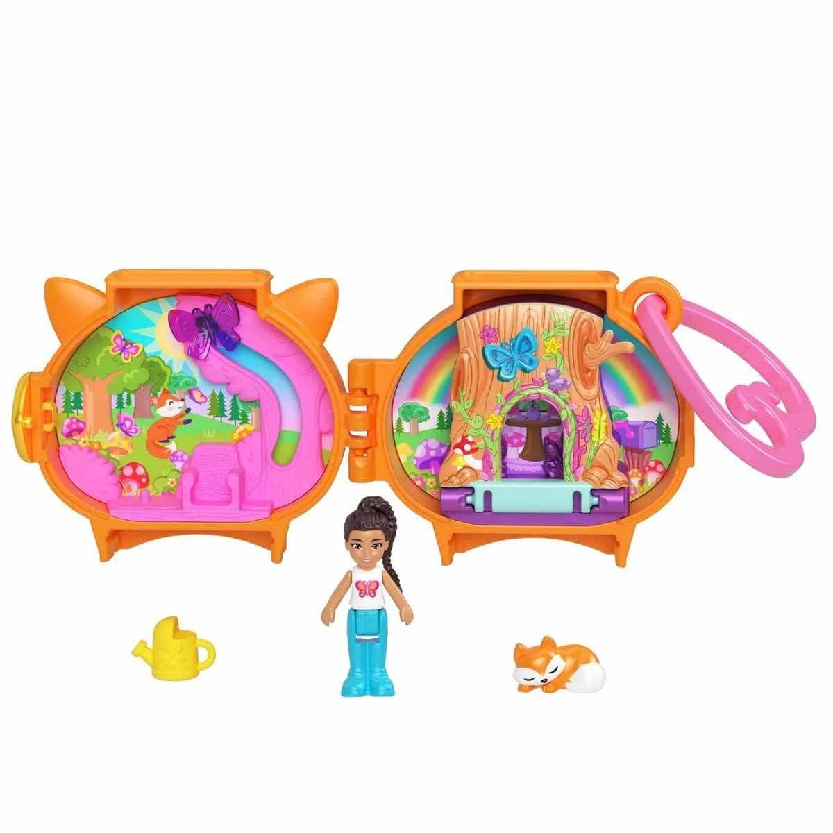 Polly Pocket Cuddly Toys Compact Play Set GYV99 Fox, HRD39