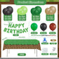 Pixel Miner Birthday Balloon Arch Kit - 121 Pcs Green Black Brown Balloons with Table Cover & Banner for Video Game Birthday Party Decorations