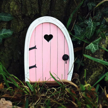 Pink Streak Mini Fairy Garden Door for Tree, 3D Miniature Fairy Door for Fairytale Tiny House Doors, Bonsai Terrarium Micro Landscape Decoration
