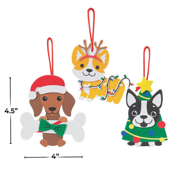 Fun Express Christmas Dog Ornament Craft Kit - Craft Kits - 12 Pieces