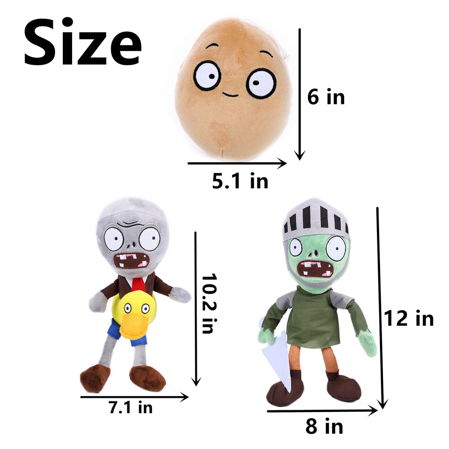 JHESAO 10PCS Plants and Zombies Plush Zombies Toys Random Different Types Zombies PVZ Plushies 1 2 Stuffed Soft Doll Zombie New