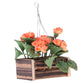 DYNWAVE 1:12 Scale Dollhouse Miniature Hanging Flower Basket, Clay and Wood Plant Decor for Fairy Garden and Room Box Scenes