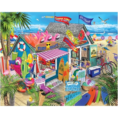 White Mountain 1000 Piece Jigsaw Puzzle Summer Beach Shop, Surf Shack