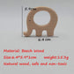10pcs Natural Wooden Elephant Montessori Toy Pendant Pure Natural Beech Wood Animal Shape Toys for Handmade Necklace/Bracelet (Fat Elephant 10pcs)