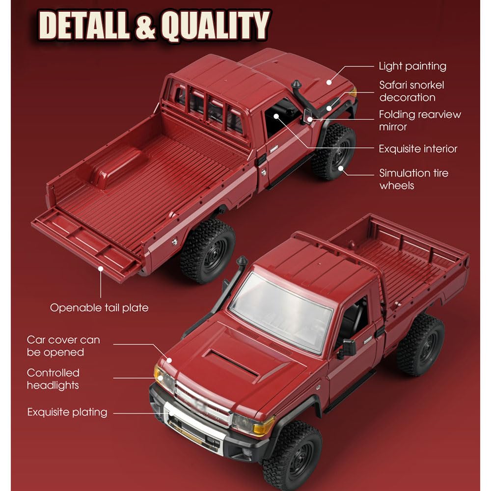 WANZRXX 1/12 RC Truck LC 79 Pickup Trucks 2.4G Full Proportional Rock Crawler 4WD Electric Remote Control Car Off-Road Climbing Vehicle RTR 280 Motor