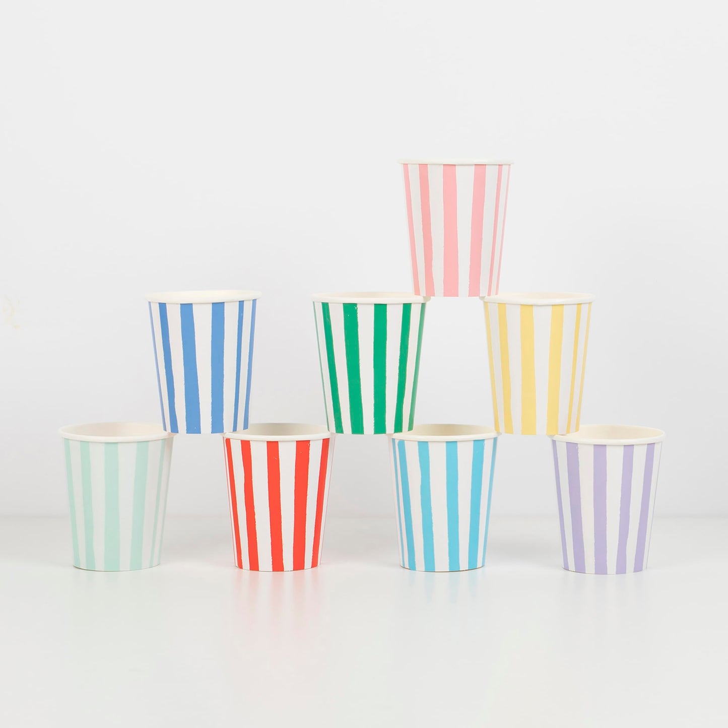 Meri Meri Striped Cups for Parties (Pack of 8), Disposable Paper Cups, Sized for Kids & Adults, Ideal for Hot or Cold Party Drinks, 9oz Capacity