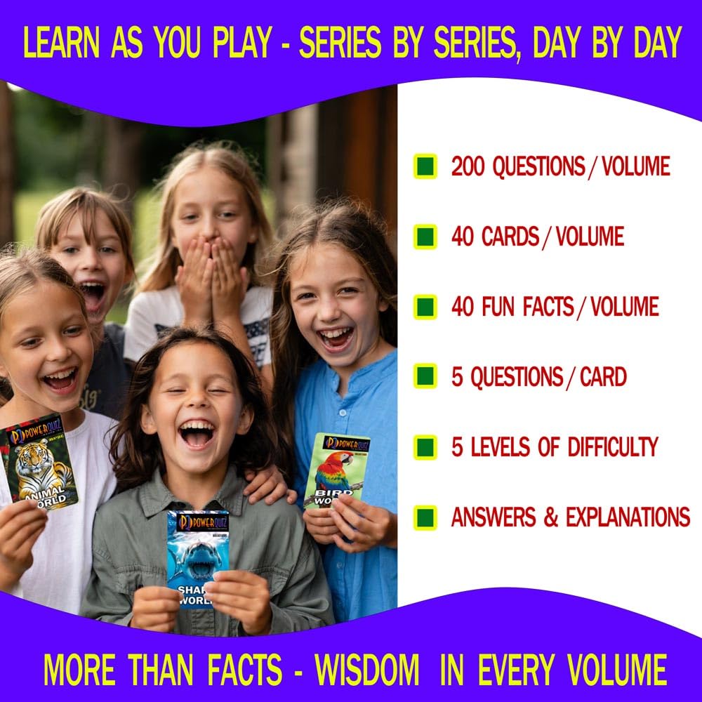 POWERQUIZ Animal World Biology Trivia Game for Kids & Adults