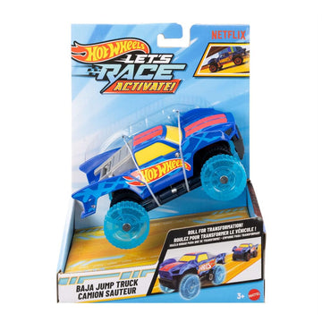 Hot Wheels Let's Race Activate! Baja Jump Truck - Wheels Activate as it Rolls! 1:32 Scale Toy Car