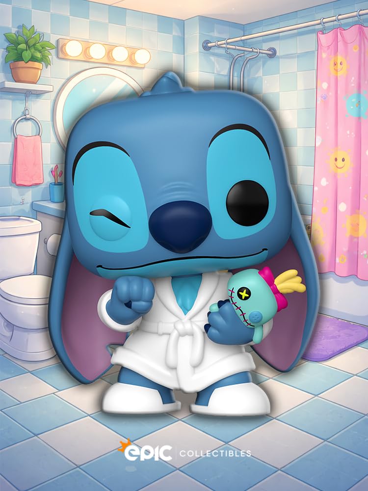Funko Pop! Disney: Lilo & Stitch - Stitch in Robe Limited Edition Exclusive Vinyl Figure Collectibles Bundled with Box Protector