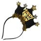 AVMBC Happy New Year Headband Tiara New Years Headband with Star Boppers and Gold Tinsel New Year Eve Holiday Party Decoration Supplies