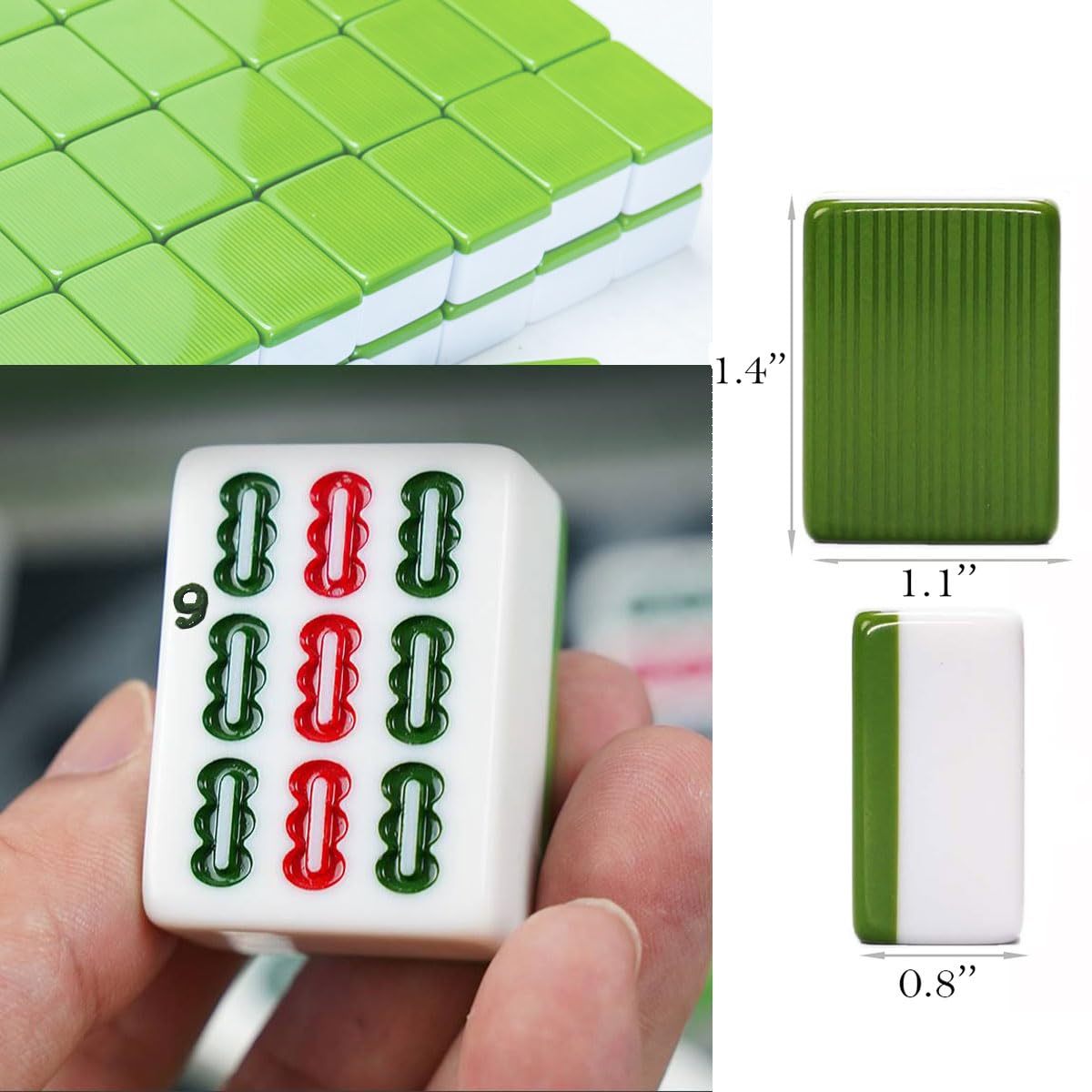 LANYOTA Mahjong Set,Chinese Mahjong Game Set with Carrying Travel Case, 1.5'' Large 146 Tiles with Arabic Numerals, 3 Dices, A Wind Indicator, A Set