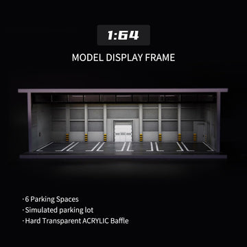 1/64 Diorama Display Case with LED Lights, Model Car Display and Storage, Compatible with Hot-Wheels Match-Box Mini GT Diecast Cars, Gift for Men