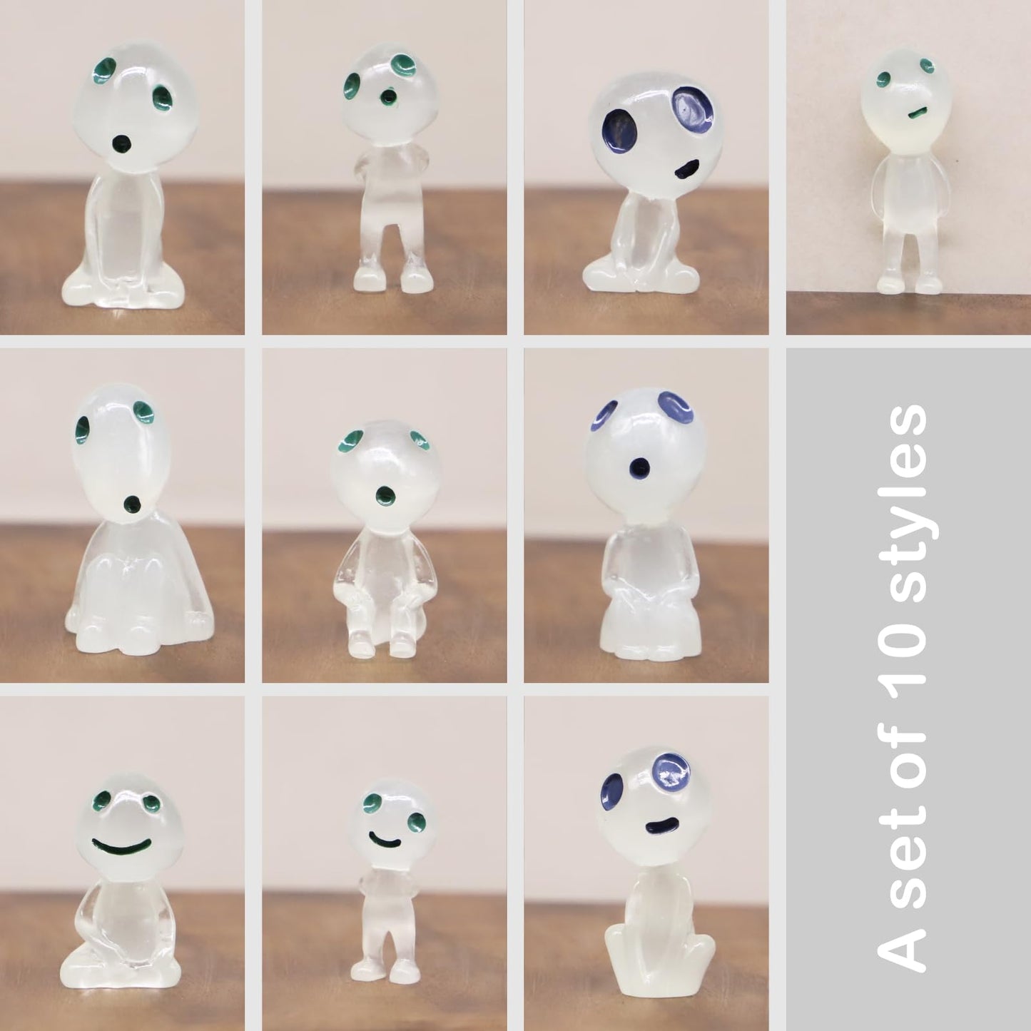 Miniature Cute Glow Elves, Dollhouse Mini Resin Glow Elves, for Fairy Garden, Terrarium, Halloween, Landscape Garden, Potted Plants Decoration (10PCS)