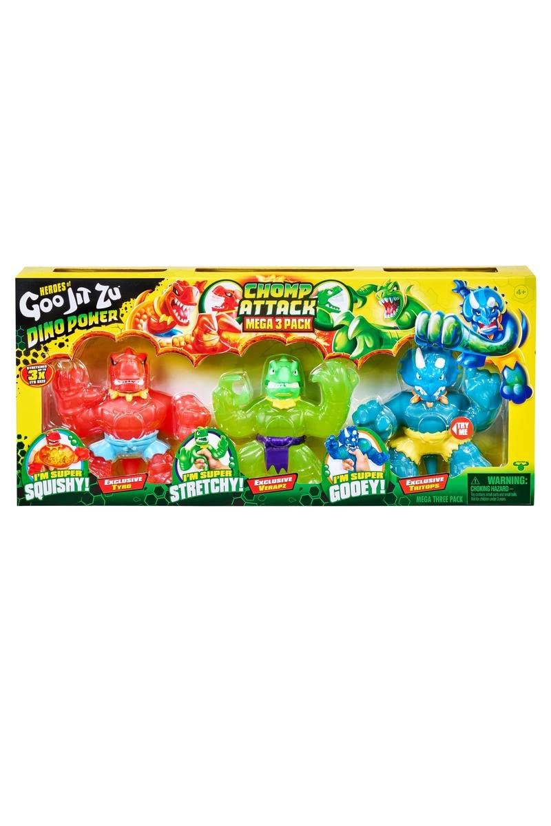 Goo Jit Zu Heroes of Goo Jit Zu Dino Power Mega 3 Pack Chomp Attack, MOY41257