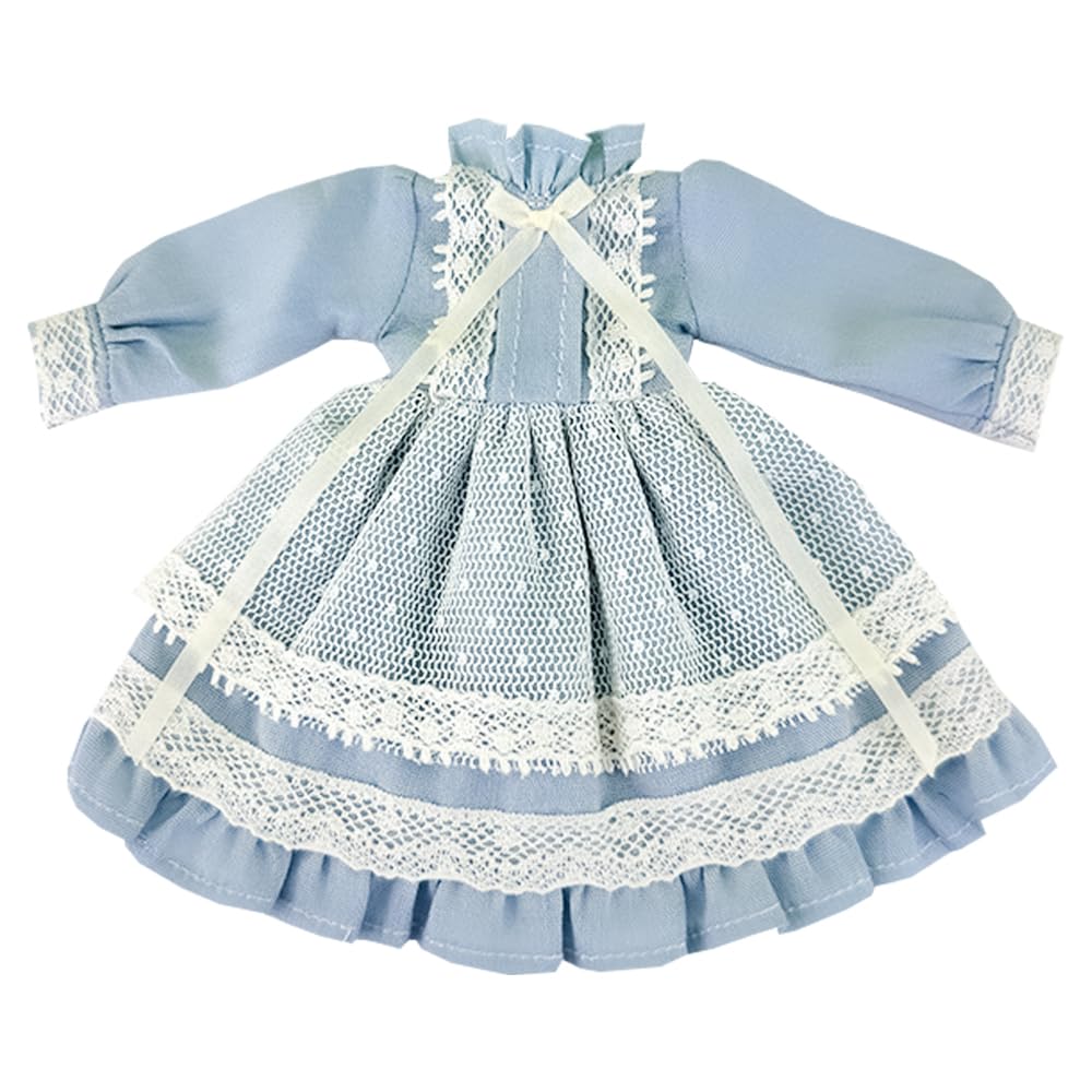 niannyyhouse Doll Lace Dress, Compatible with Blythe, OB24, OB22, Ball Jointed Dolls, Dress Up Accessories (Blue)