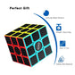 CFMOUR Original Speed Cube 3x3x3 Magic Carbon Fiber Sticker Smooth Cube, Enhanced Version Black - Pack of 2