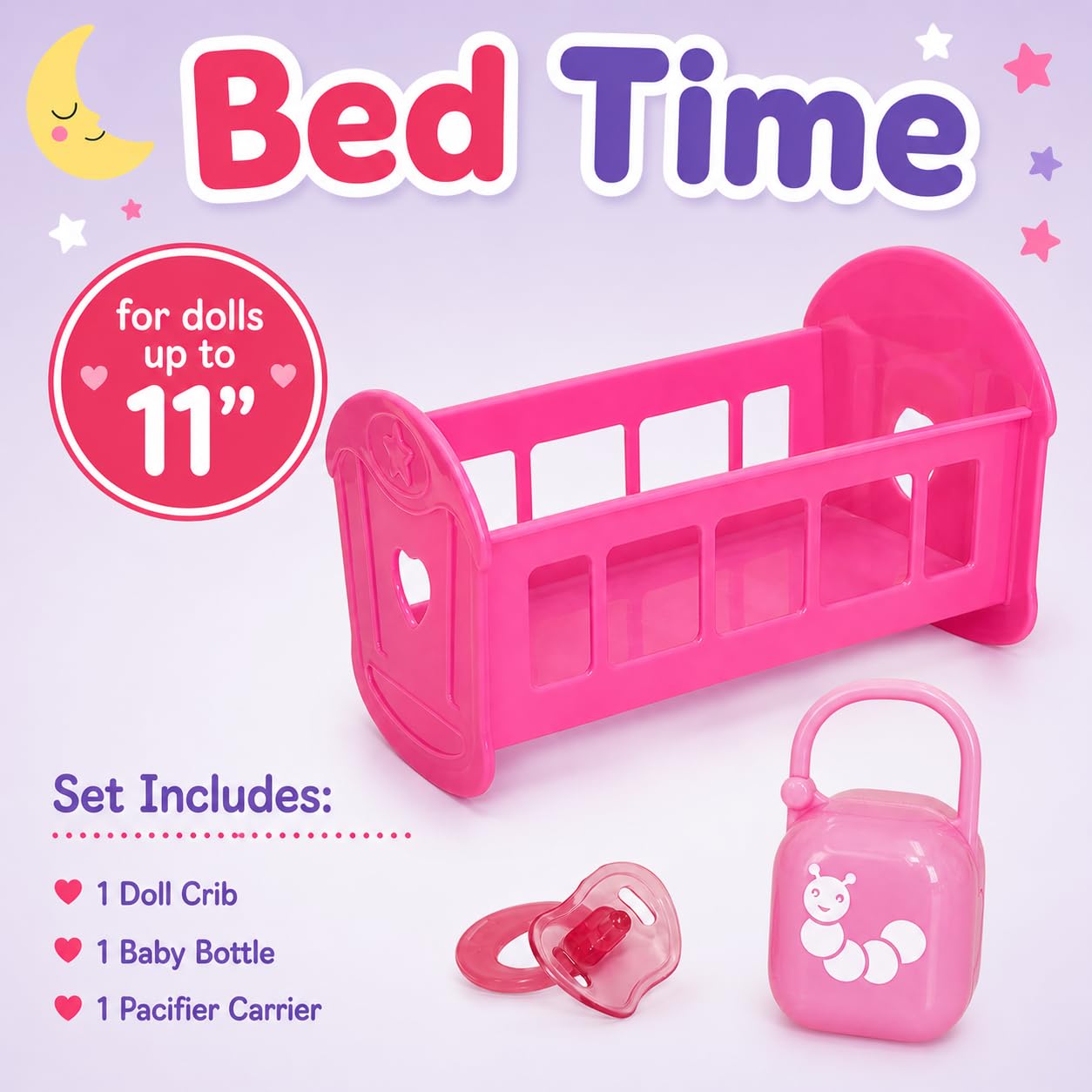 JC Toys Deluxe Doll Accessory Bundle | High Chair, Crib, Bath and Extra Accessories for Dolls up to 11" | Fits 11" La Baby & Other Similar Sized