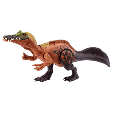 Mattel Jurassic World Wild Roar Dinosaur Toy with Sound & Attack Move, Irritator Posable Action Figure Includes Digital Play, 11 inches Long