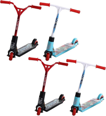 XYSRXWY 4Pcs Finger Scooter Mini Two Wheel, Mini Scooters Finger Board Accessories, Tiny Trick Scooter for Party Favors, Finger Training, Magic Kits