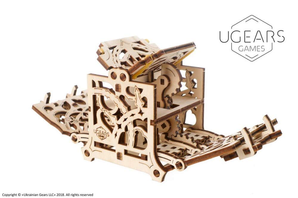 UGEARS 3D Puzzle for Board Games - Dice Keeper for 8 Dice Unique Mechanical Devices Dice Holder for Family Tabletop Role-Playing Games - Dice Holder
