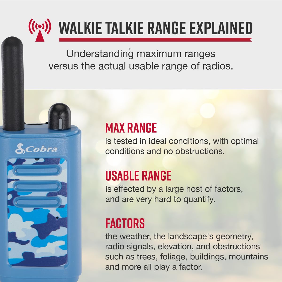 Cobra HE150 Kid Friendly Walkie Talkies 6-Pack - 16-Mile Range, 2 Channels Two-Way Radio Set, Blue, Green and Pink (2 of Each)