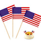 100 Pcs USA American Flag US Toothpick Flags, Small Mini Stick Cupcake Toppers US Flags,4th of July,Veterans Day,Country Picks Party Decoration