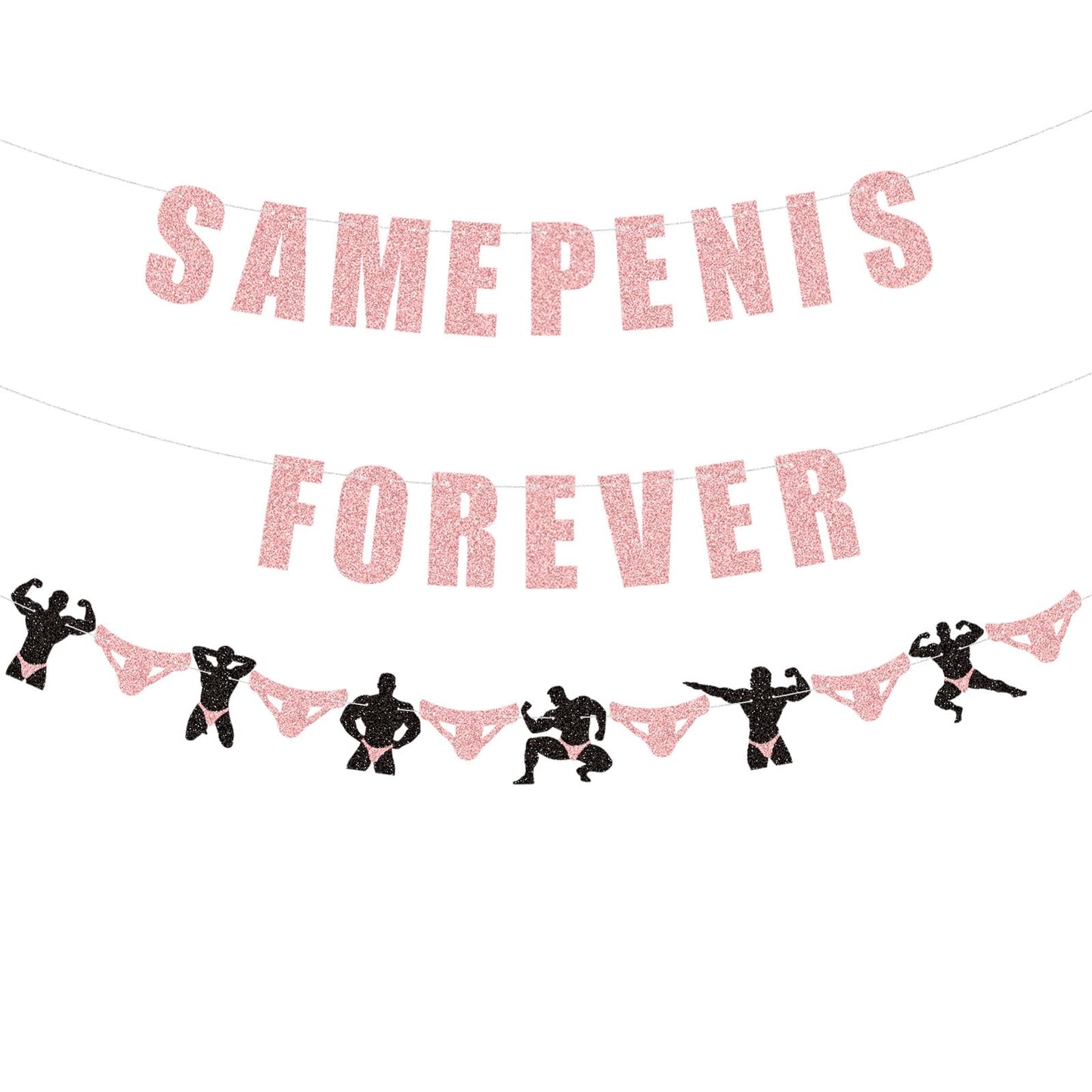 Funny Glitter Bachelorette Banner Decorations, Adult Bridal Shower Garland Photo Prop for Girls Night, Hen Party, or Naughty Wedding Celebration