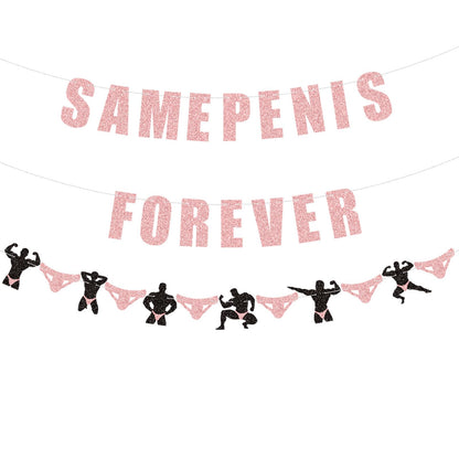 Funny Glitter Bachelorette Banner Decorations, Adult Bridal Shower Garland Photo Prop for Girls Night, Hen Party, or Naughty Wedding Celebration