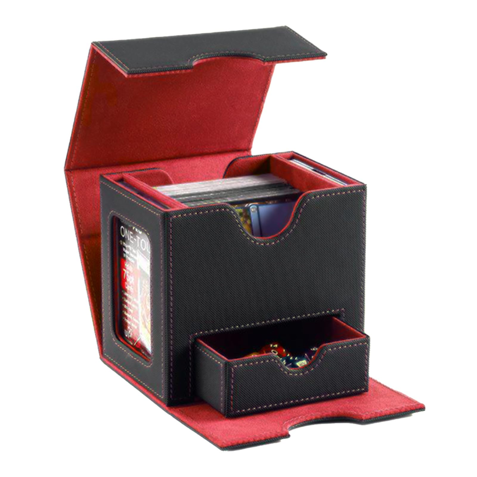 CMFYlive Card Deck Box for Commander deck box MTG Deck Box Gamegenic Deck Box Fits 100+ Double Sleeved Cards Magic Commander Card Storage Box with 2