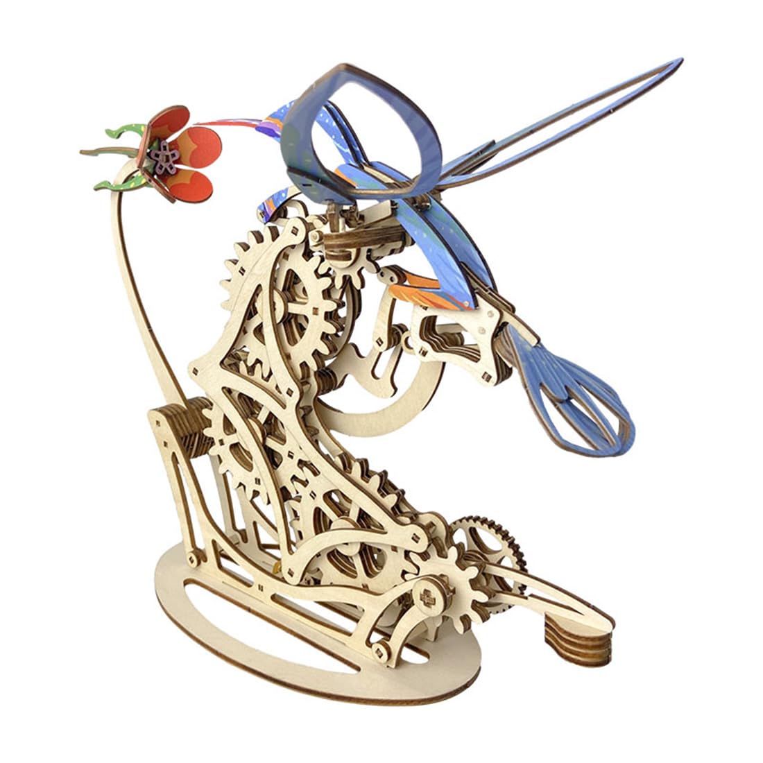 PLAYBUDDY 3D Wooden Model Kit, DIY Colored Mechanical Bird Handmade Craft Kit, Creative Handmade Craft for Adults, Educational Wooden Puzzle, Home