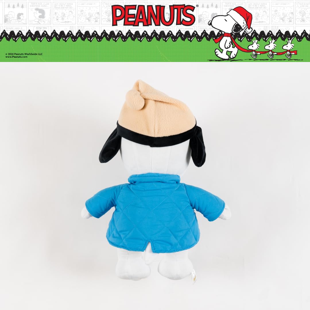 Peanuts Snoopy Winter Coat Holiday & Christmas Bedding Super Soft Plush Cuddle Pillow Buddy, (Officially Licensed Product) By Franco