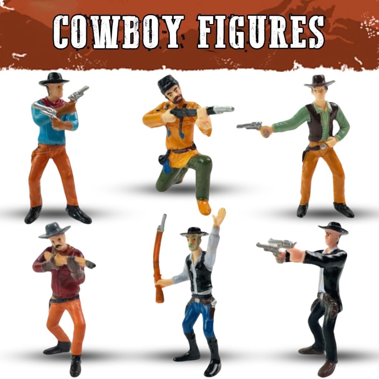 Liberty Imports 12 PCS Cowboy and Indian Figures, Mini Wild West and Native American Toy Figurines with Realistic Details, Western Cake Toppers, Party