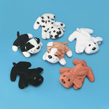 Fun Express Mini Stuffed Animal Puppies - Set of 12 Plush Dogs - Toys, Party Favors and Easter Basket Filler