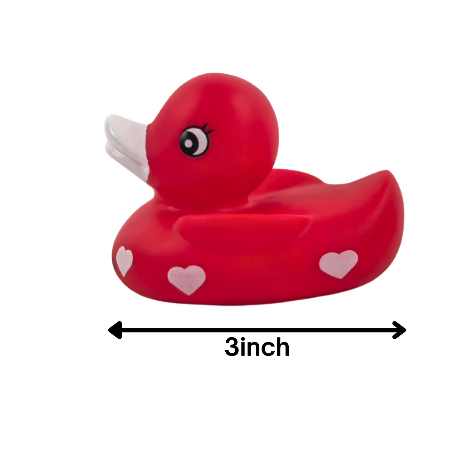 4E's Novelty 3" Valentines Rubber Duck - 2 Pack Large Red XOXO Sweetheart Ducky for Romantic Decoration, Jeep Ducking, Bath Toy, Cake Topper, Party