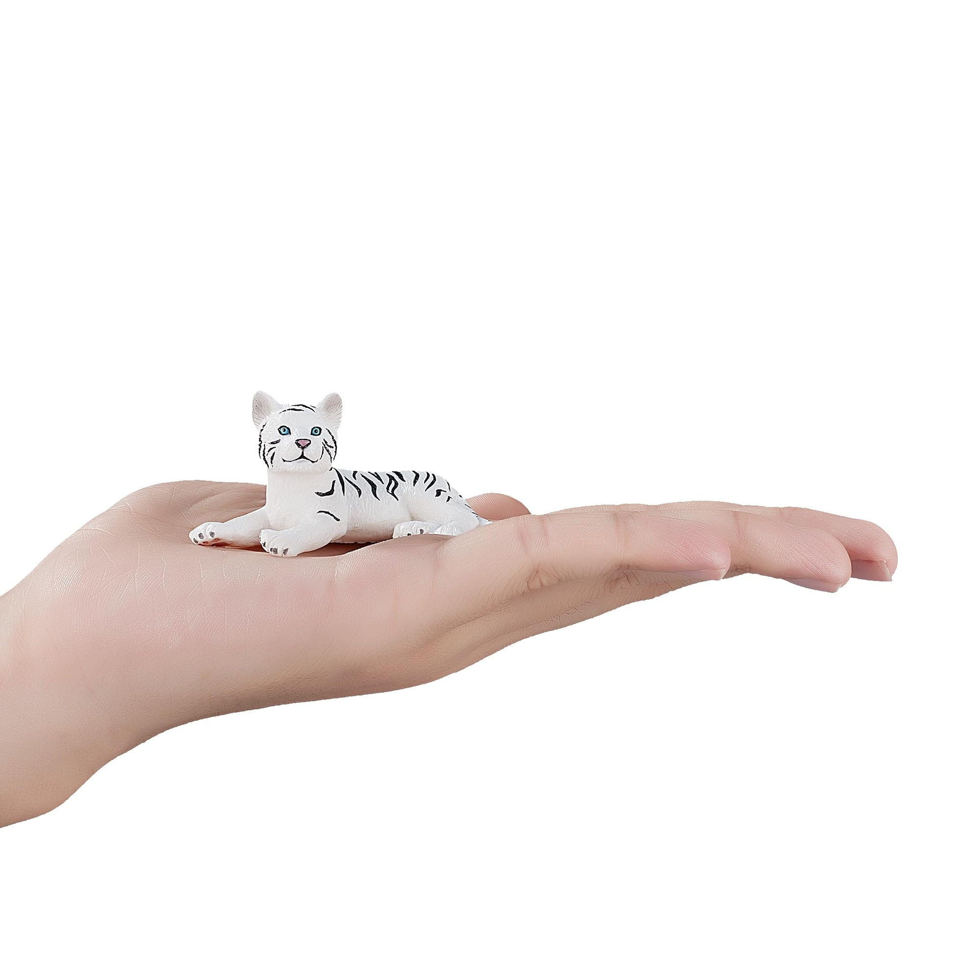 MOJO White Tiger cub Lying Down Toy Figure