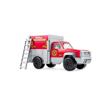 Tonka Steel Classics Fire Rescue Truck - Made with Steel & Sturdy Plastic, Red Toy Construction Truck, Boys and Girls, Kids, Toddlers, Ages 3+