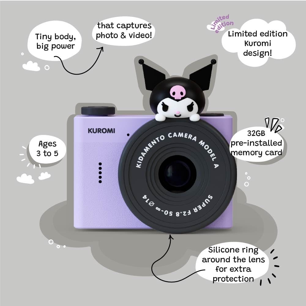kiimento Ultra-Compact Kids Digital Camera & Video Camcorder for Ages 3-5 with Selfie Lens, 32GB Memory Card, Adjustable Soft Strap Lanyard, Scavenger