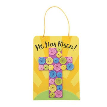 Fun Express Religious Easter Button Craft Kit - Makes 12 - Crafts for Kids and Sunday School Activities