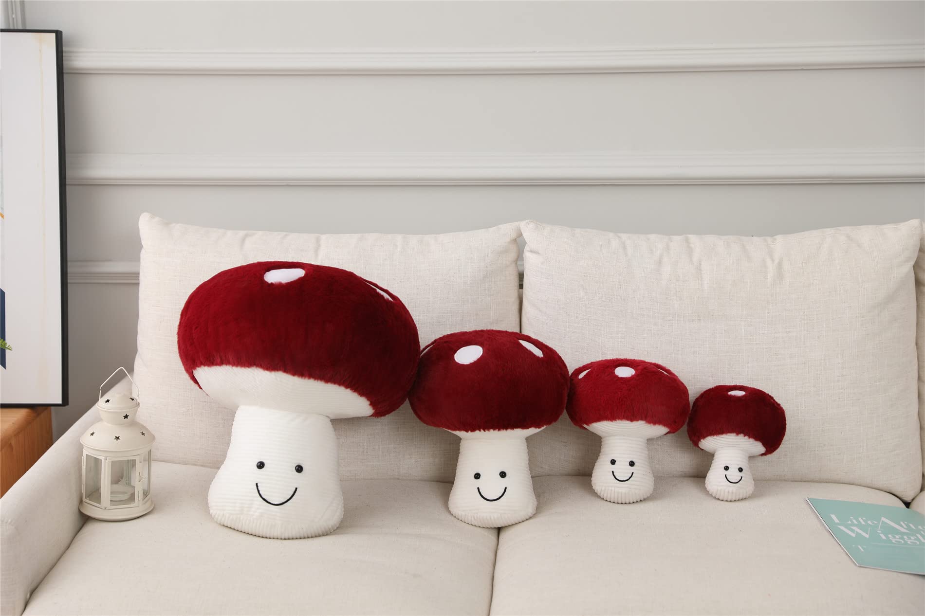 Fun Sunma Lovely Mushroom Pillow Stuffed Plush Mushroom Pillow (10 inches)