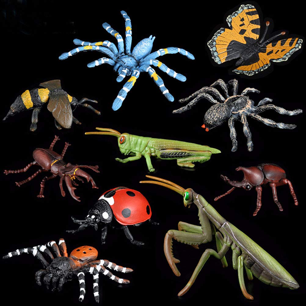 HOMNIVE Insect Bug Toy Figures, 5pcs Realistic Ladybug Spider Action Model for Toddler, Educational Learning Toys, Cake Topper, Birthday Gift for Kids