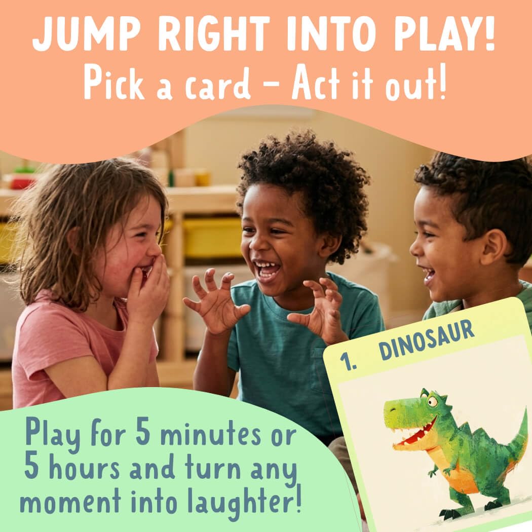 Charades for Kids & Family - Fun Acting Card Game for Family Game Night, No Reading Required & Cooperative Picture Charades Board Game, Ages 4 and Up