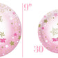 Oojami 1st Birthday Party Supplies for Girls - Serves 30, Plates, Cups, Napkins, Table Cover, Balloons, Banner, One Letter Balloon - First Birthday