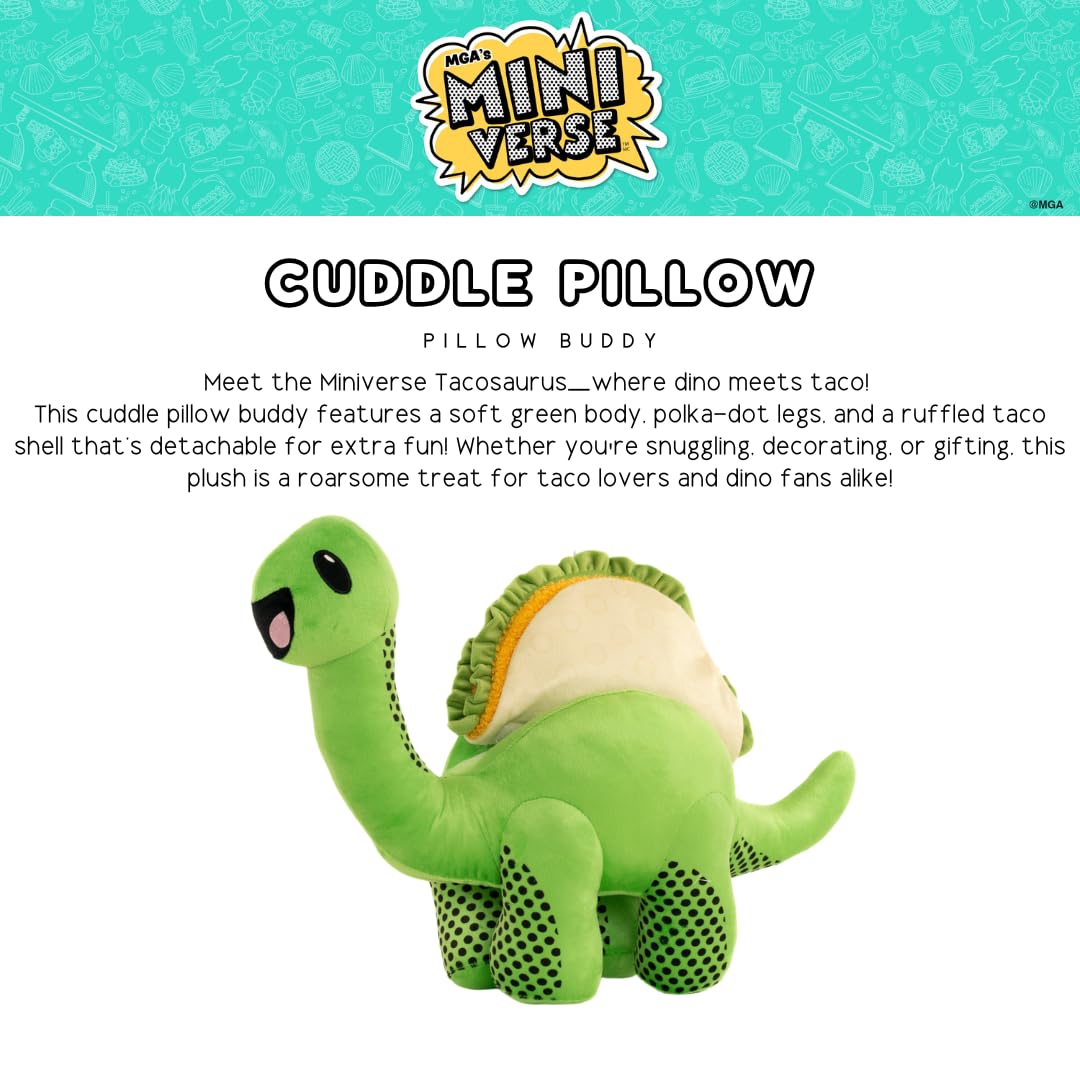 Collectibles Miniverse Food Taco Shell Dinosaur Bedding Super Soft Cozy Detachable Cuddle Pillow, (Officially Licensed Product) By Franco