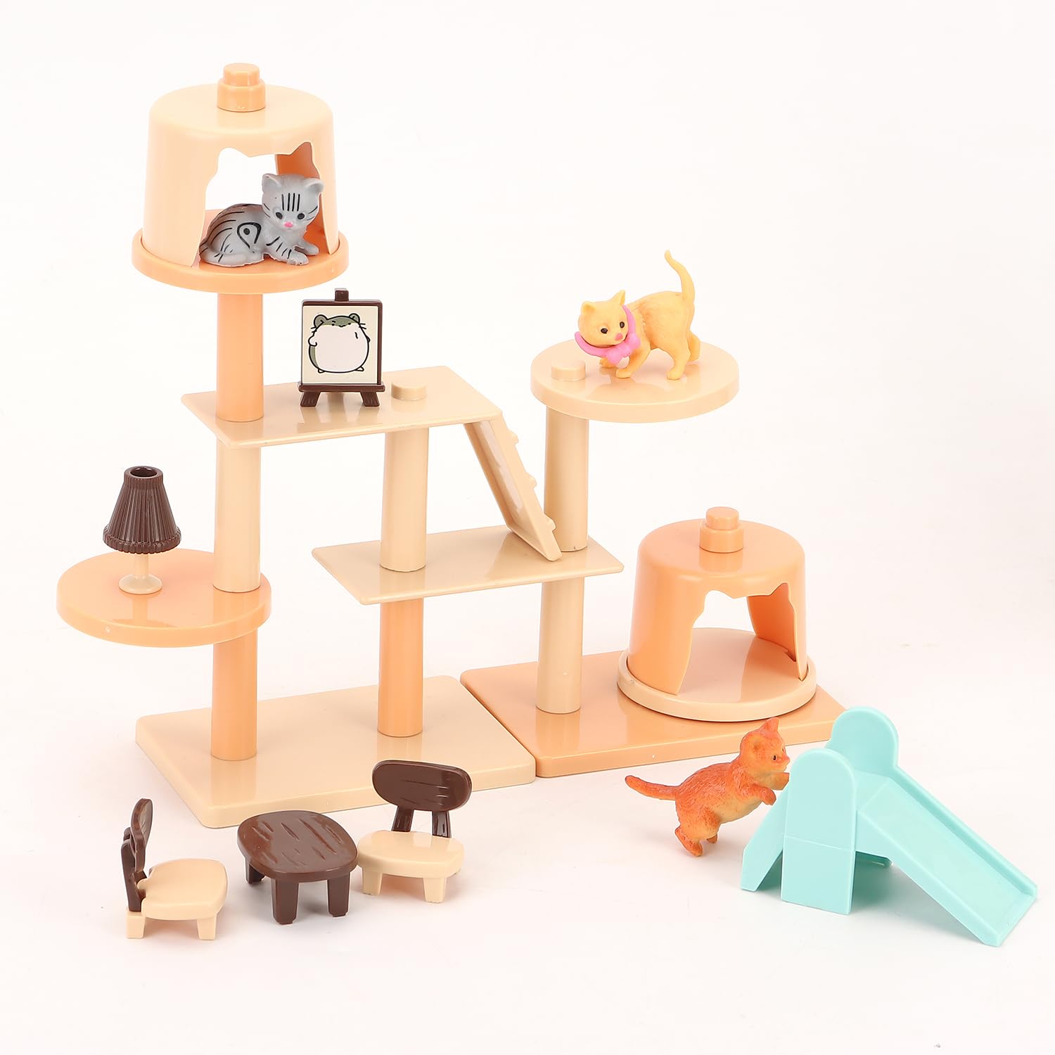 BananMelonBM 67 PCS Cat and Dog Pet Figurine Playset, Pretend Play Toy for Kids Creative DIY Realistic Detailed, Educational Gift for Kids, Toddlers