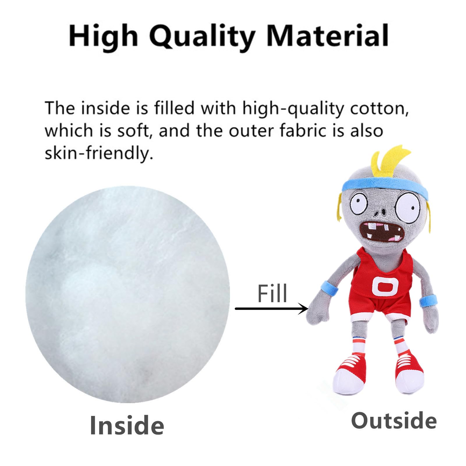 JHESAO 3 PCS Plants and Zombies Plush Toy Zombies Sets Football, Sport Plushies 1 2 Stuffed Soft Pirate Doll, Guitar PVZ Plushies Figure Doll New