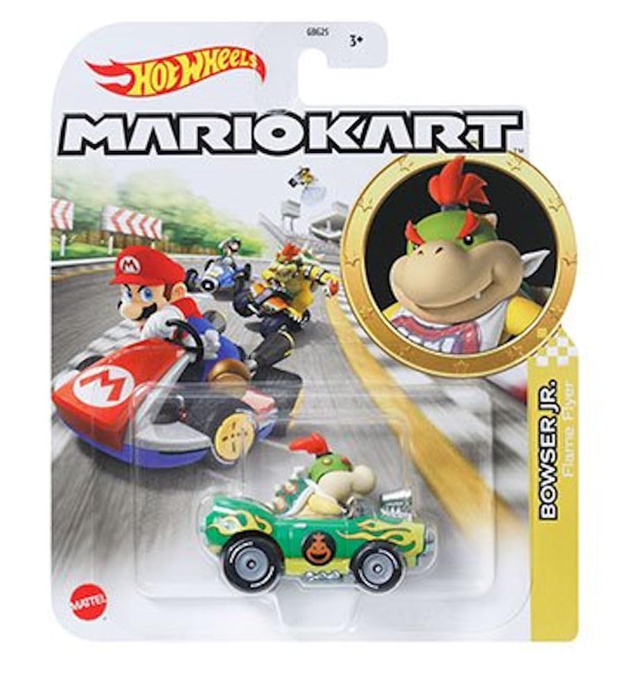 Hot Wheels Mario Kart Die-Cast Character Cars Collection, Bundle of 8, Nintendo Gaming Vehicles GBG25-957M