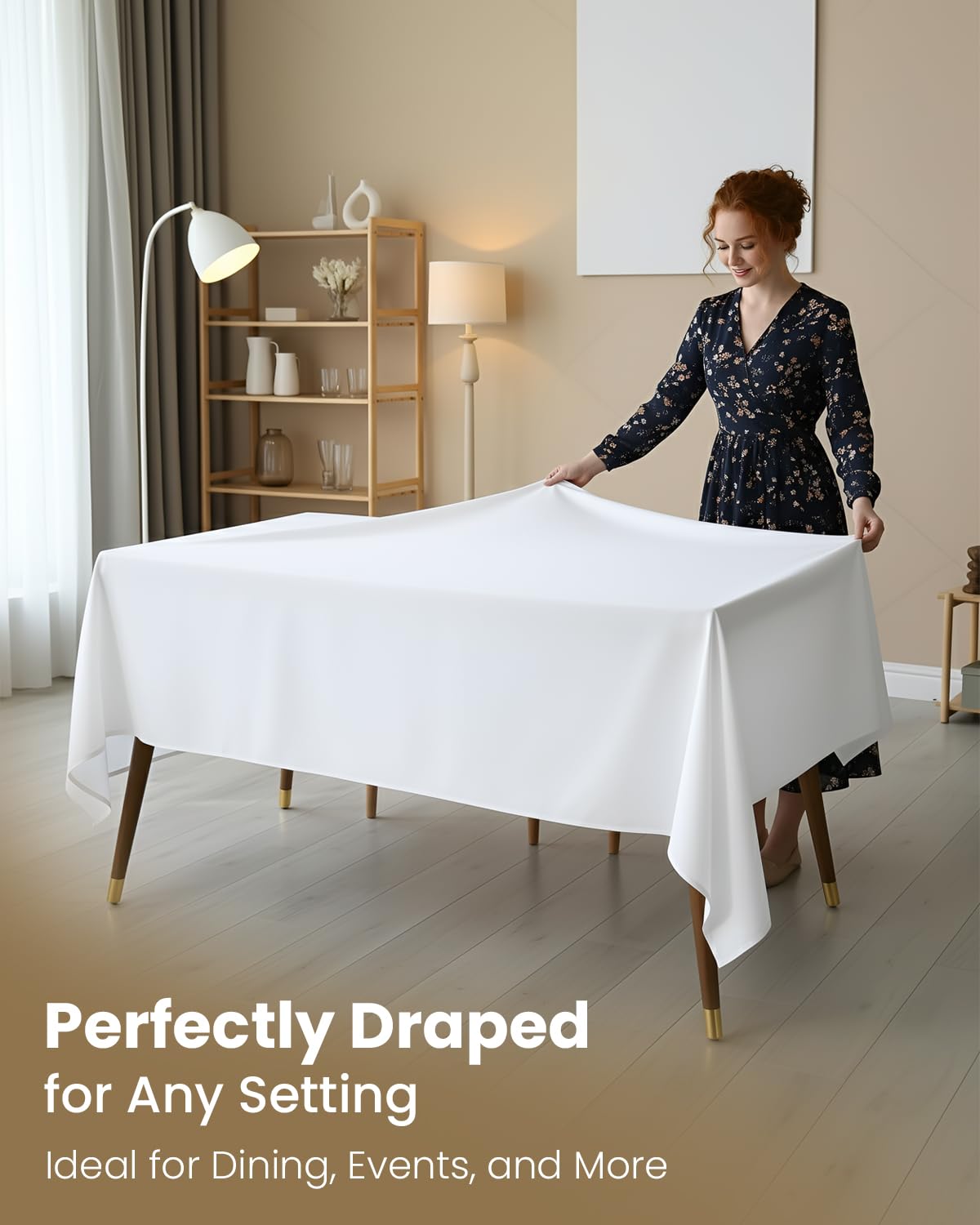 Utopia Kitchen Rectangle Table Cloth 1 Pack, Tablecloth Machine Washable, Polyester Table Cover for Dining, Buffet Parties, Picnics, Events, Weddings
